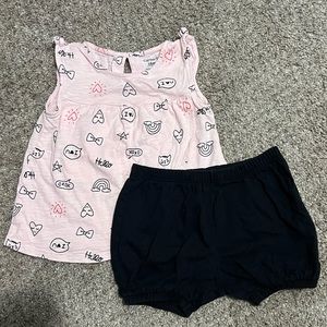 Carters Pink and Black Toddler Set 24m